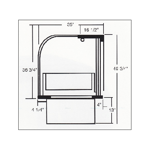 Marc Curved Glass Electric Hot Food Display Model WBCH-48 (Used)  image 1