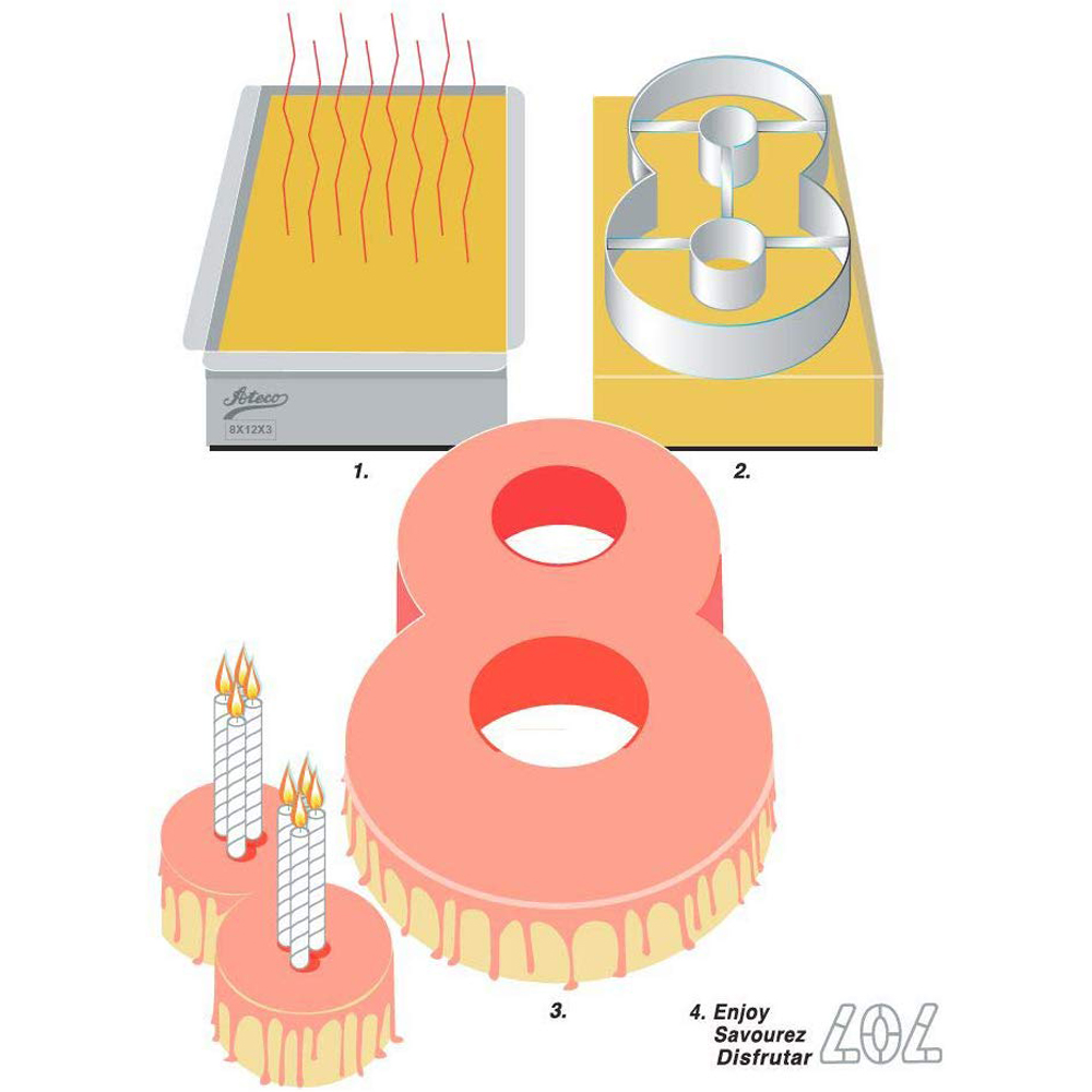 Ateco Number 3 Large Cake Cookie Cutter 7-1/4" x 11-1/4" x 2-1/8" High image 1