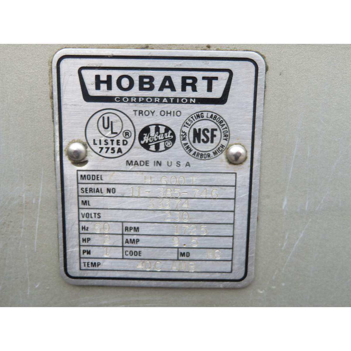 Hobart 60 Quart H600T Mixer, Used Great Condition image 3