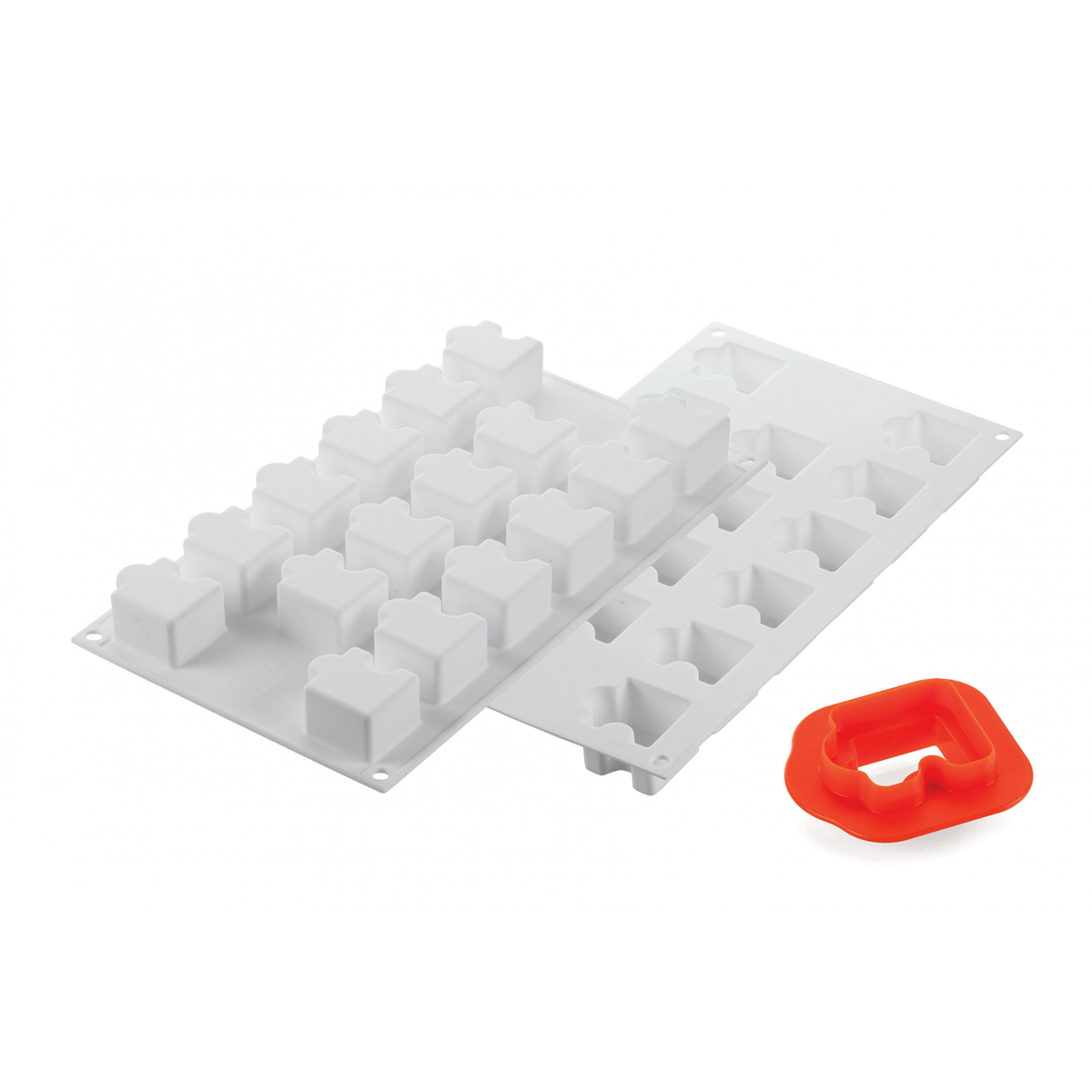 Silikomart "PUZZLE 30" Flexible Baking & Freezing Mold, 1.1 Oz., 16 Cavities image 1