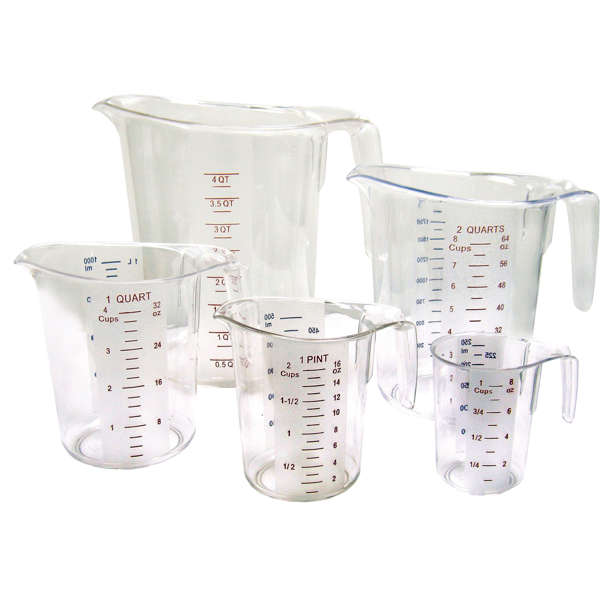 Winware by Winco PMCP-5SET Polycarbonate Measuring Cup - 5 Piece Set image 1