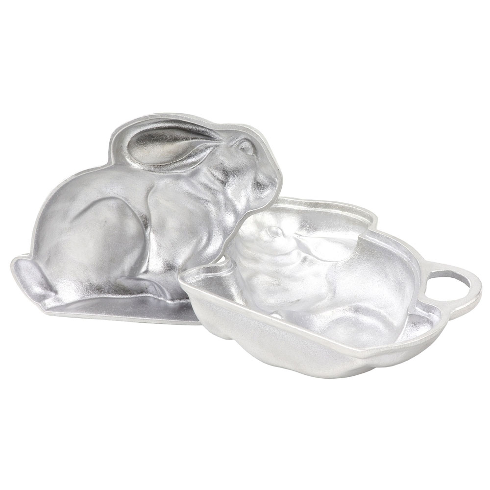 O'Creme Sitting Easter Bunny Heavy Duty Aluminum Cake Mold, Two Piece image 1