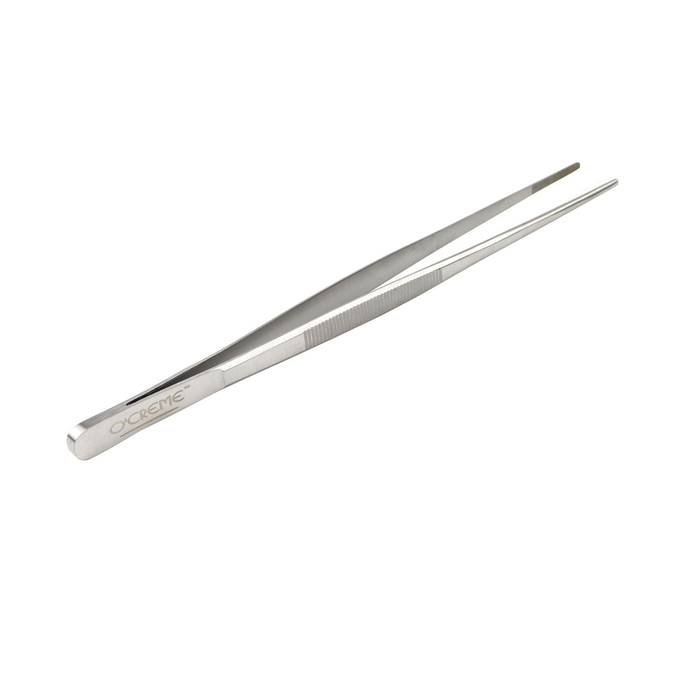 O'Creme Stainless Steel Straight Tip Tweezers, 8"  image 2