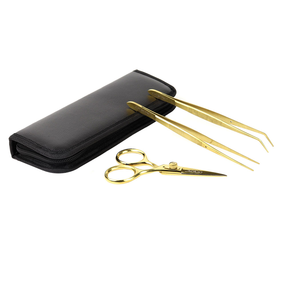 O'Creme Gold Stainless Steel Tweezers & Scissors, Set of 3  image 1