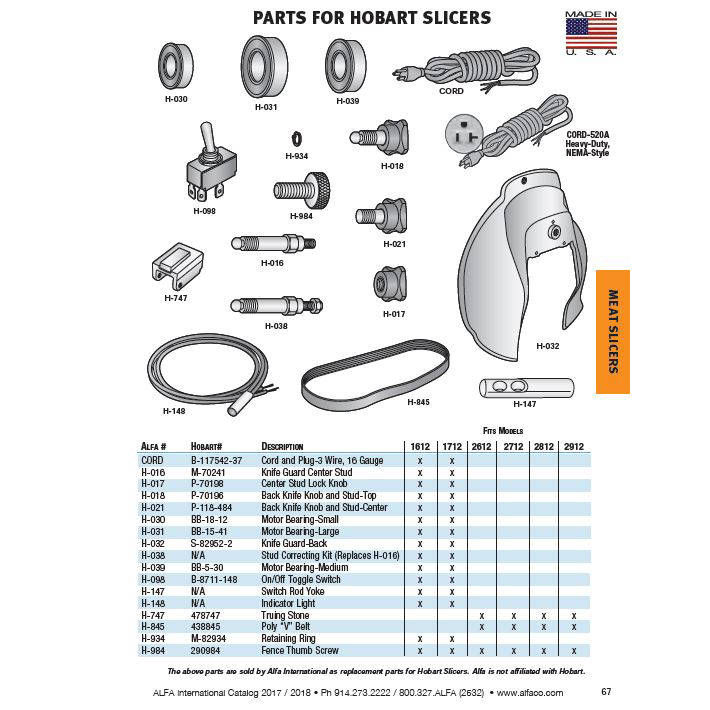 Fence Thumb Screw for Hobart Slicers OEM # 290984 image 1