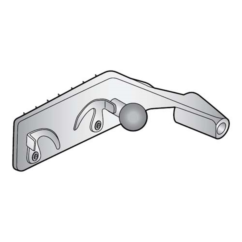 Meat Pusher Assembly complete with 2 Prongs (Chrome) for Berkel Meat Slicers OEM # 4675-00313 image 1