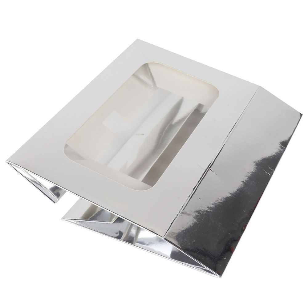 O'Creme Silver Treat Box with Window, 8.5" x 5.5" x 2", Pack of 5  image 3