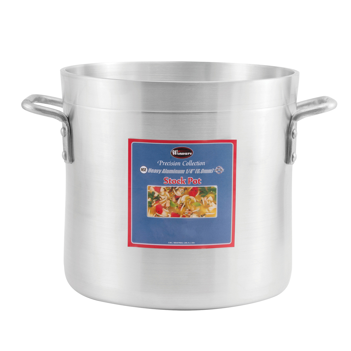 Winware by Winco ALHP-100 100 Qt. Aluminum Stock Pot, 6mm, Precision image 1