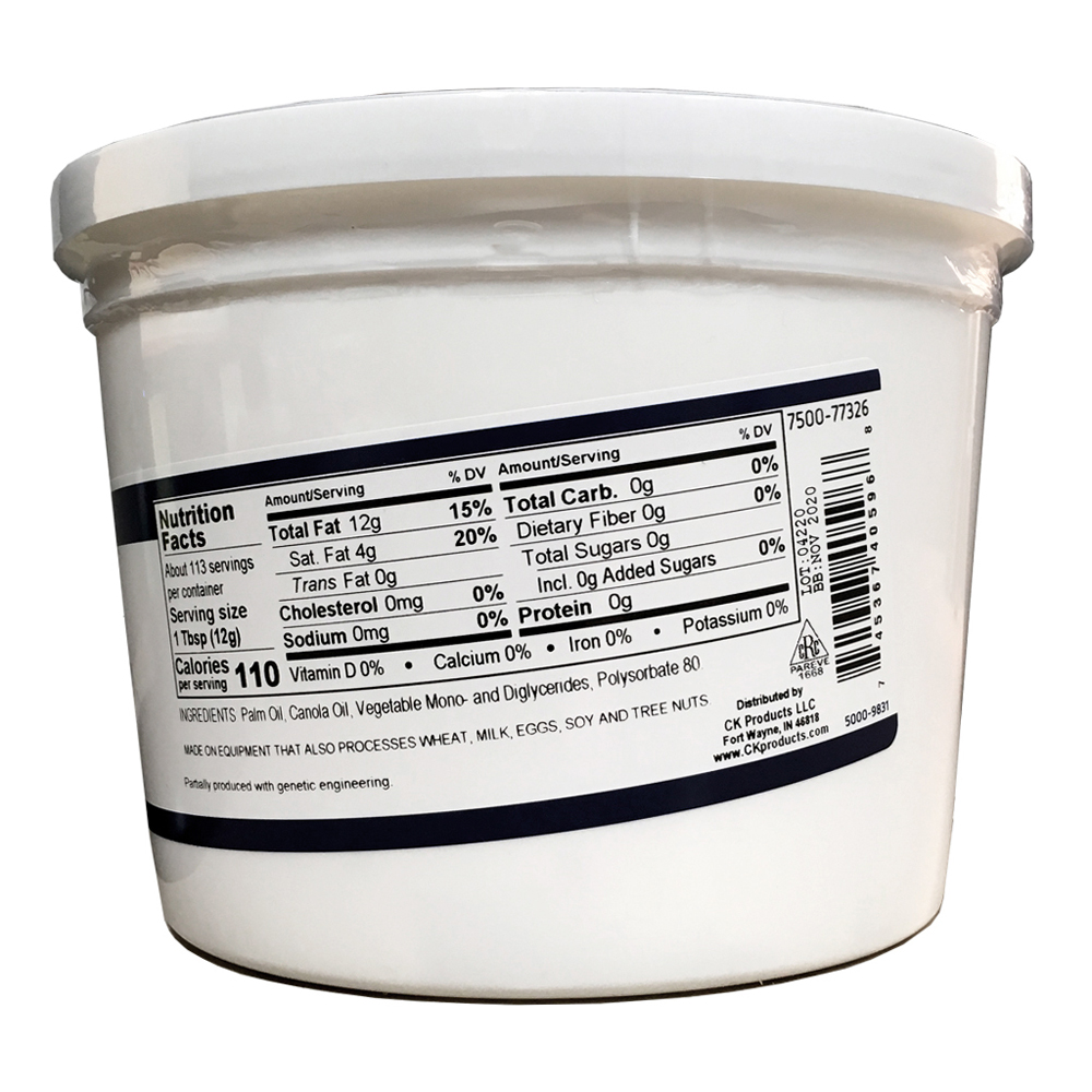 CK Products 750077326 Cake & Icing Shortening Palm Oil 3 Lbs Icings & Gels