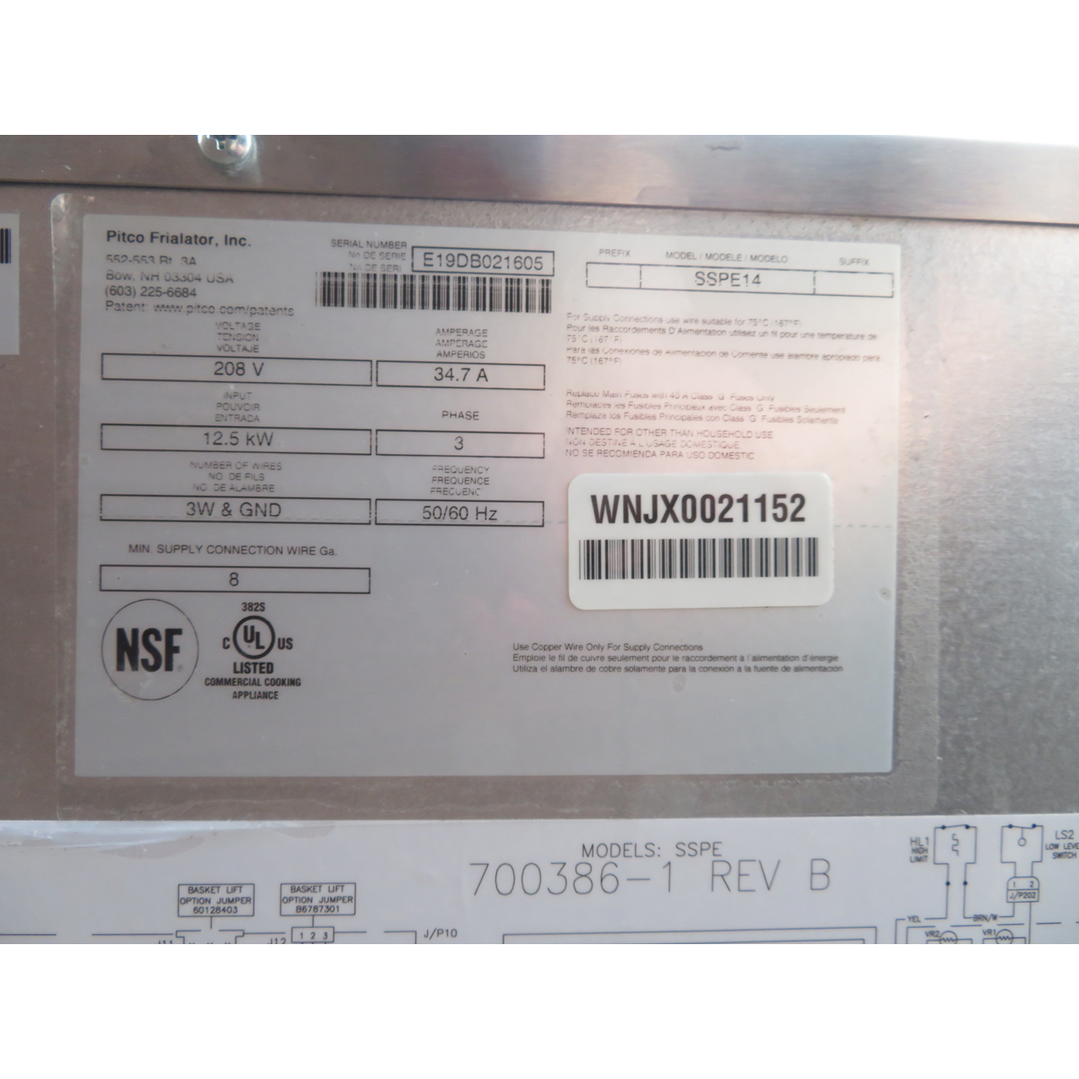 Pitco SSPE14 Pasta Cooker, Used Great Condition image 4