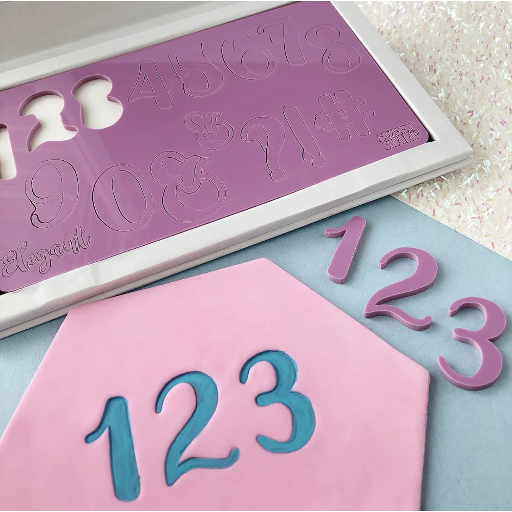 Sweet Stamp Set of Elegant Numbers & Symbols image 2