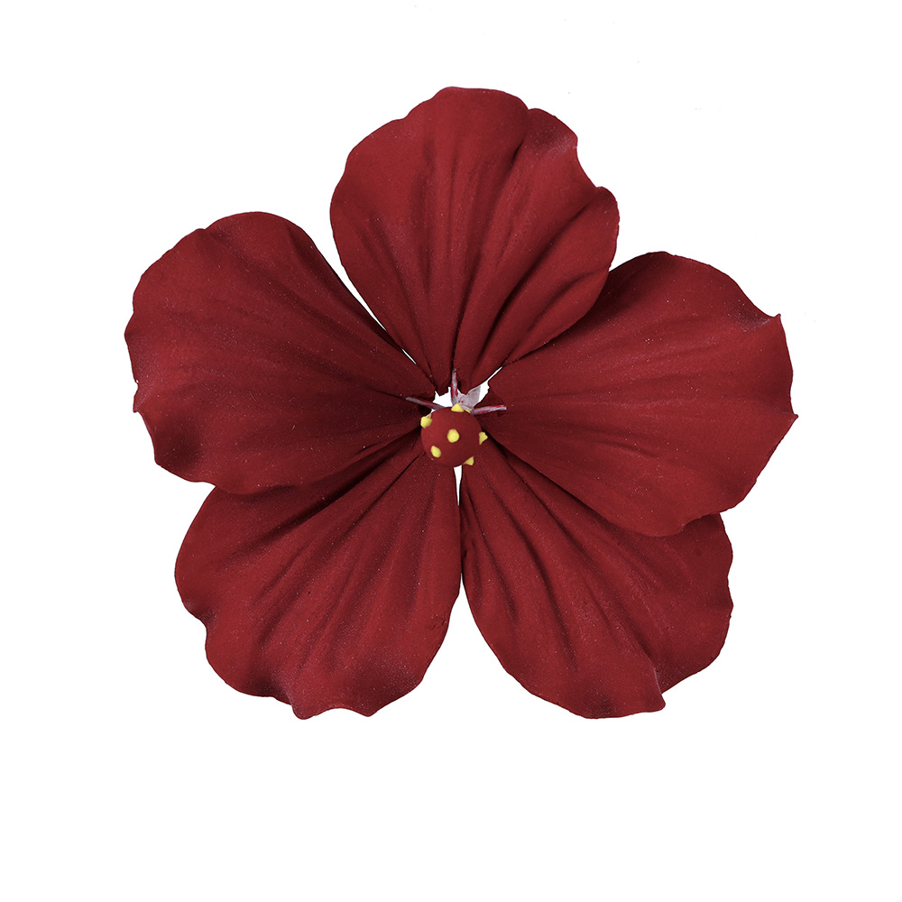 Deep Red Hibiscus Gumpaste Flowers - Set of 3 image 1