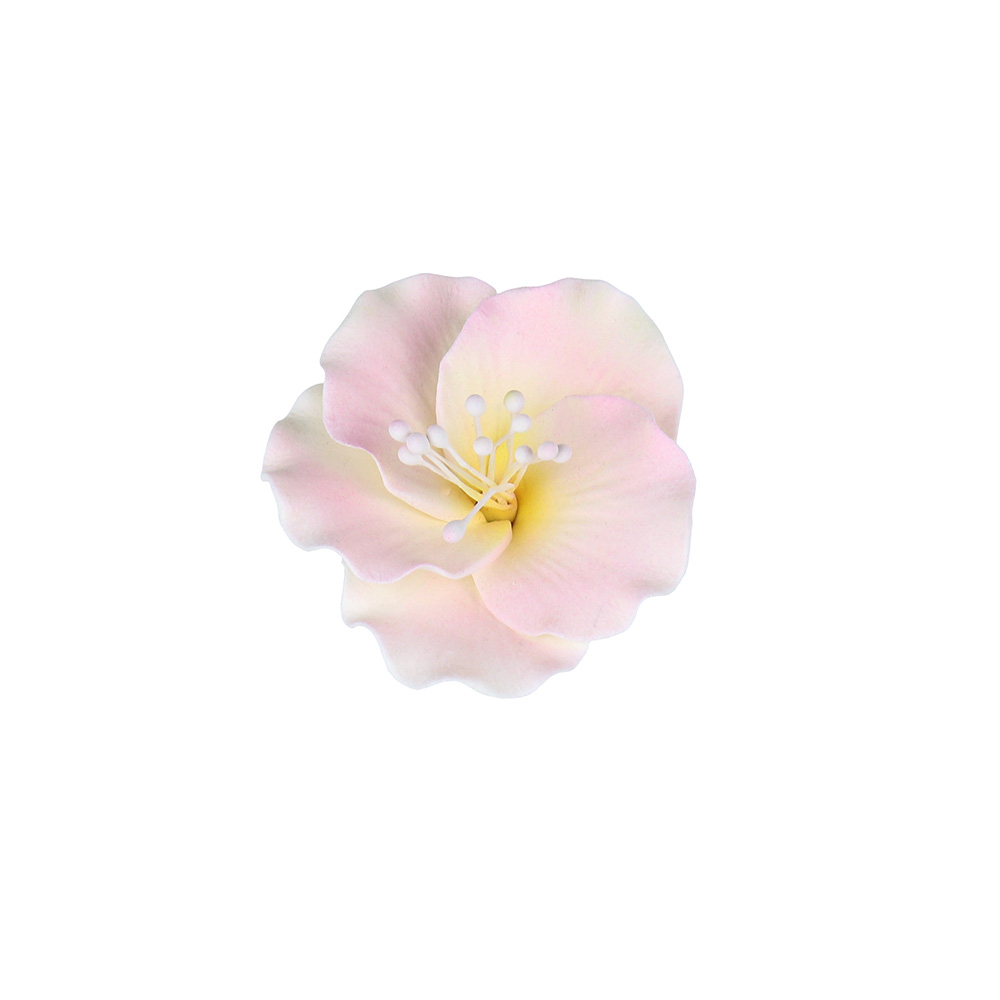 White with Pink Azalea Gumpaste Flowers - Set of 6 image 1