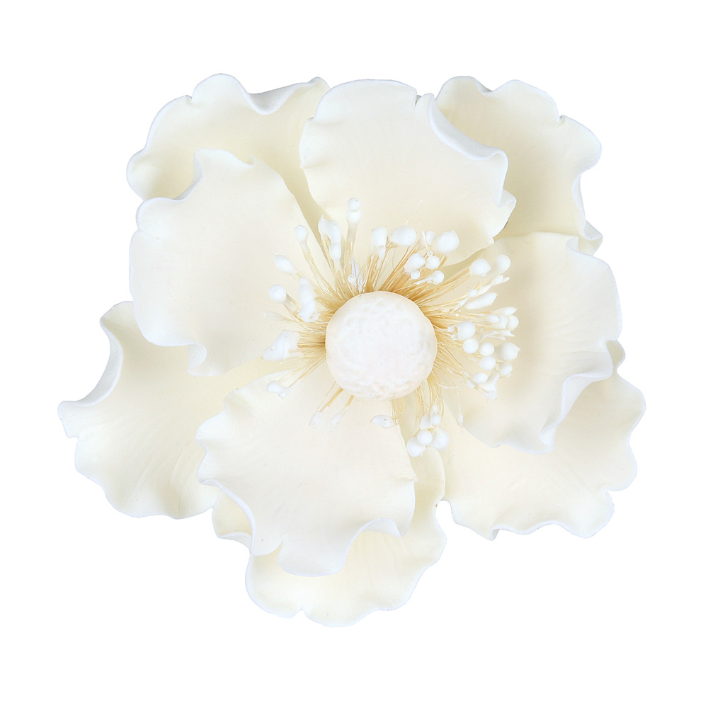 White Anemone Gumpaste Flowers - Set of 3 image 1