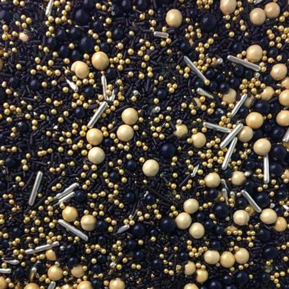 Sprinkle Pop Black and Gold Sprinkle Mix, 4 oz. image 1