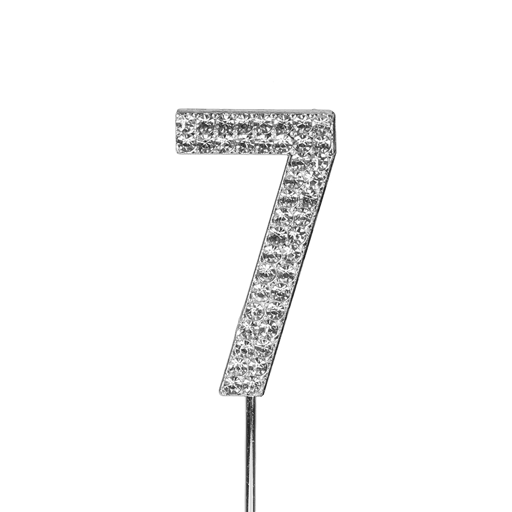 O'Creme Silver Rhinestone 'Number Seven' Cupcake Topper image 1