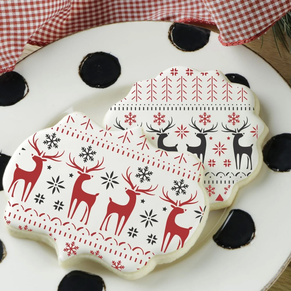 Confection Couture Nordic Christmas Sweater Background Cookie Stencil image 1