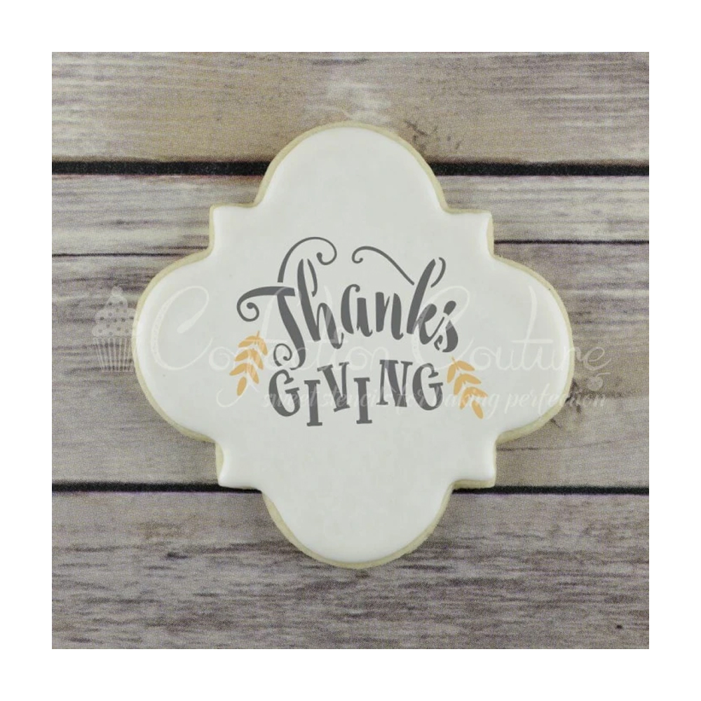 Confection Couture Give Thanks Words Cookie Stencil image 1
