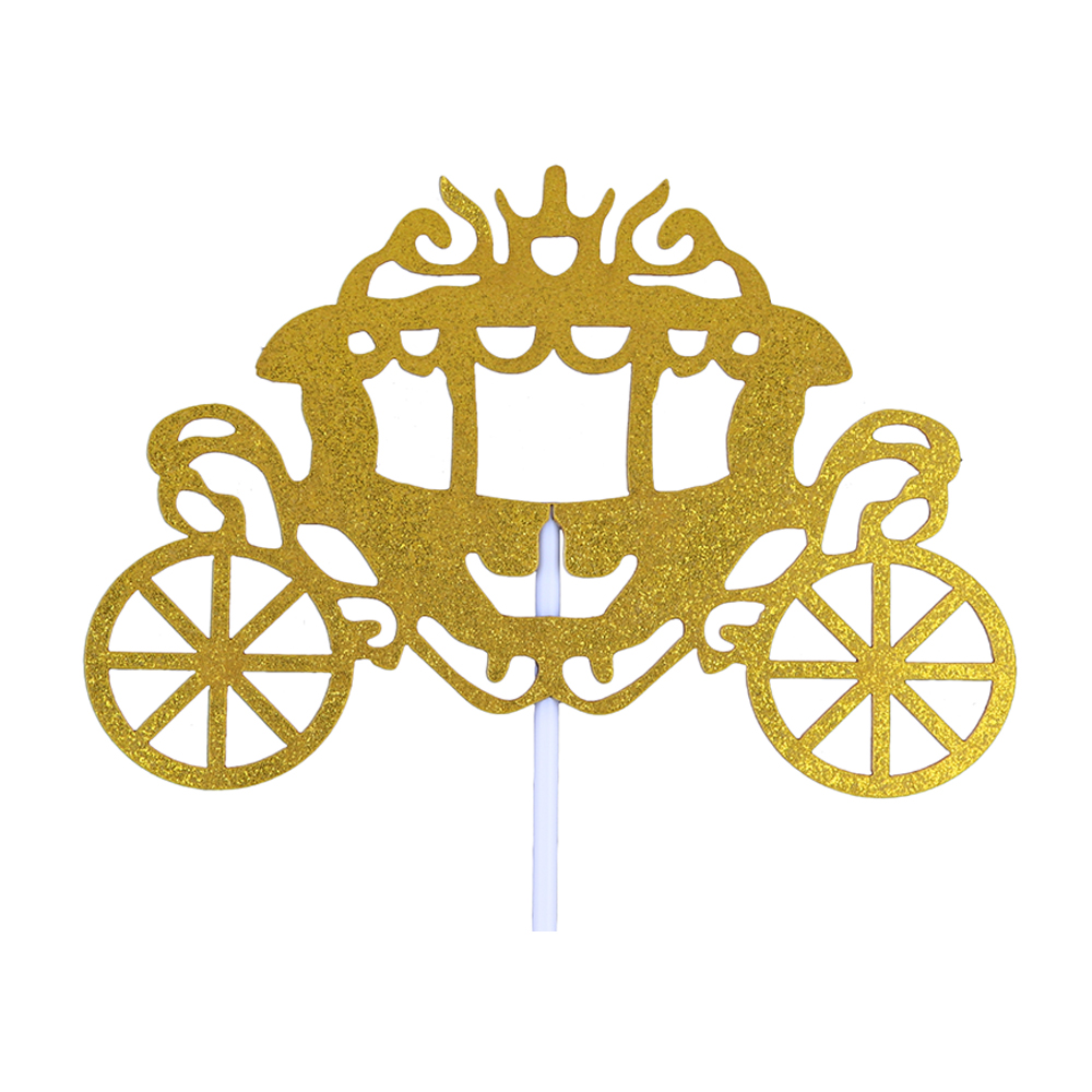 O'Creme Gold Carriage Cake Toppers, Pack of 10 image 1