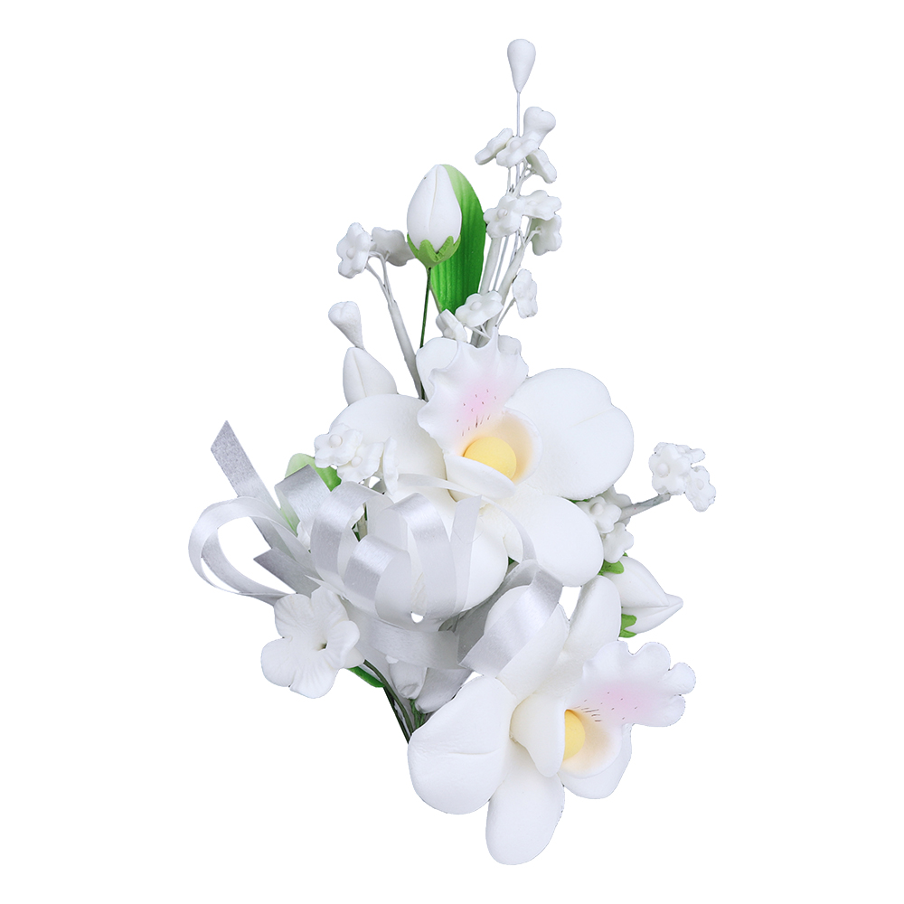 O'Creme White Double African Orchid Spray Gumpaste Flowers image 1