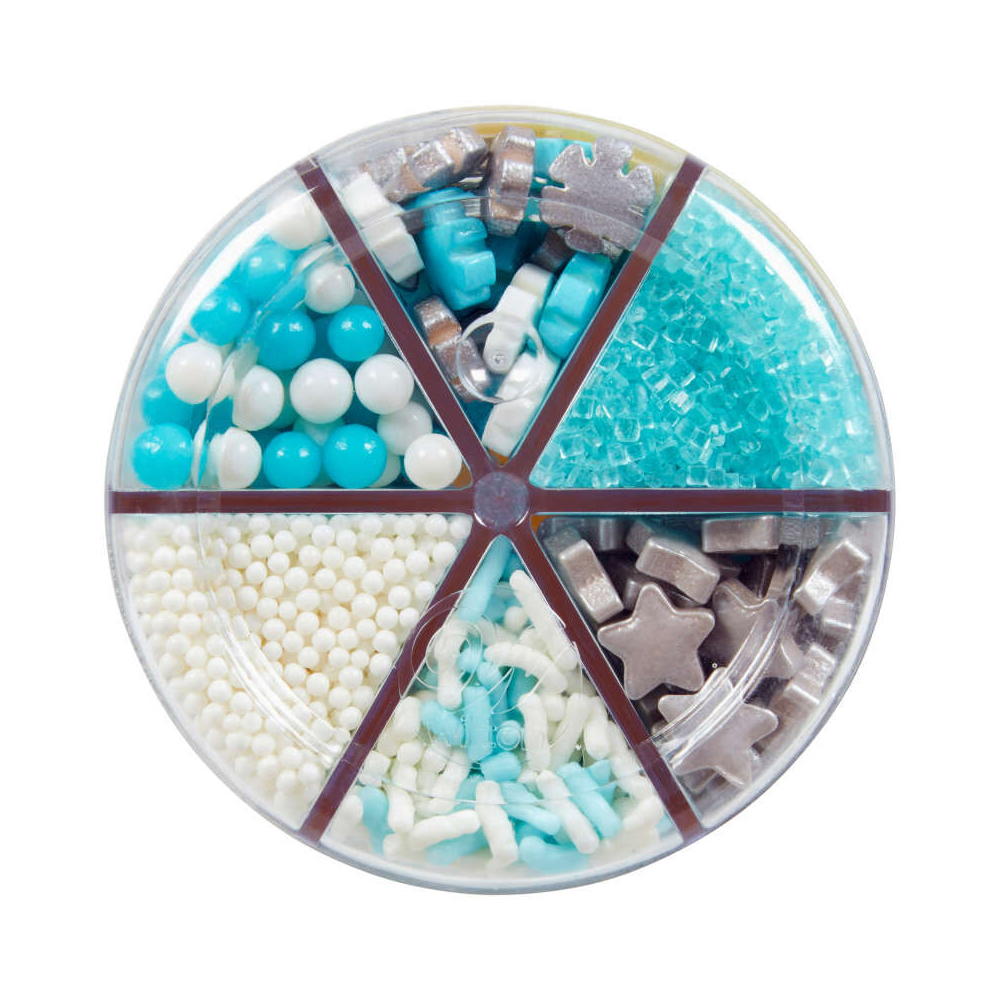 Wilton Silver and Blue Holiday Sprinkle Assortment, 6.77 oz. image 1