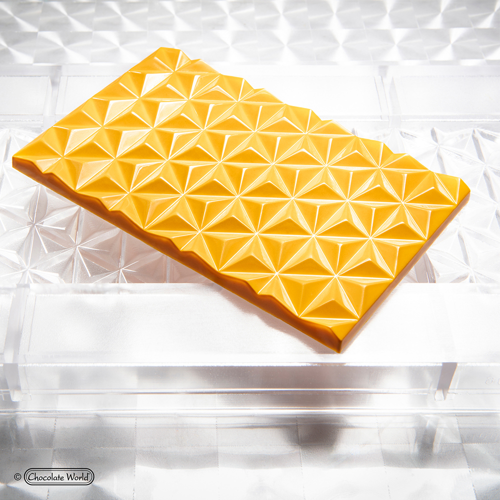 Chocolate World Polycarbonate Pyramid Bar Chocolate Mold, 2 Cavities image 1