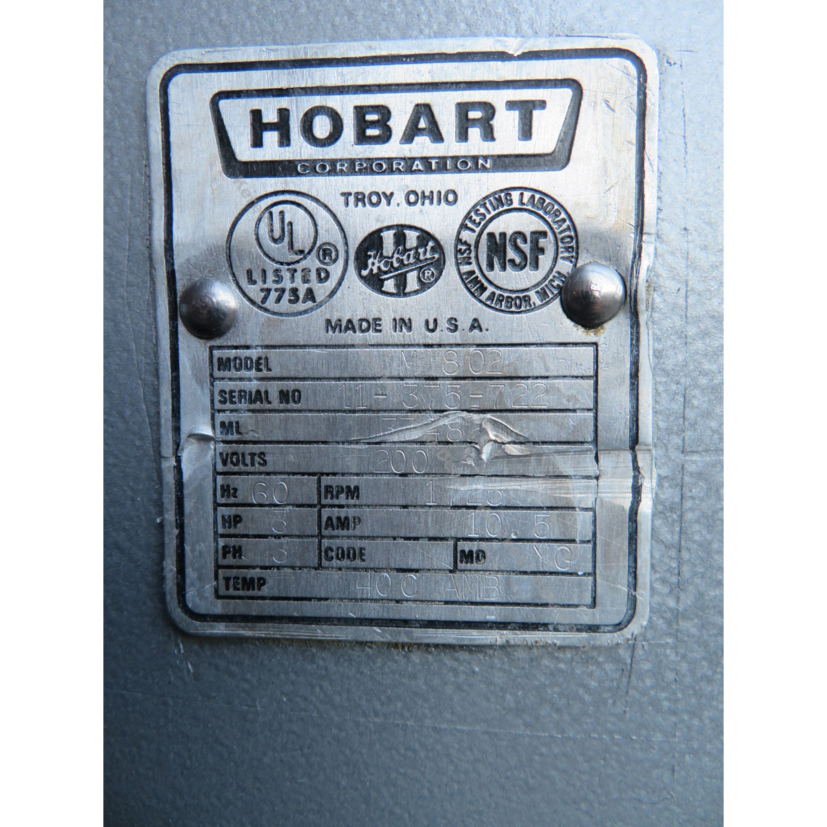 Hobart 80 Quart M802 Mixer, Used Great Condition image 4