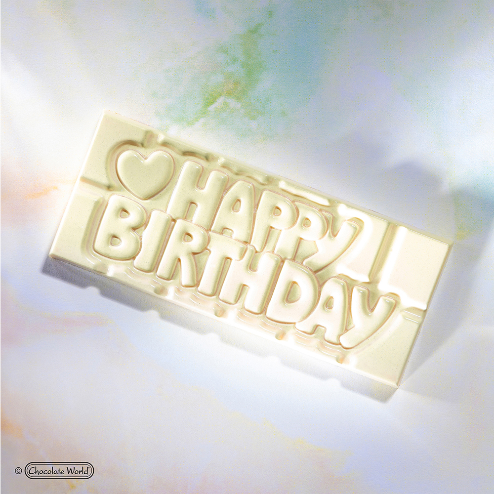 Chocolate World Clear Polycarbonate Chocolate Mold, Happy Birthday image 1