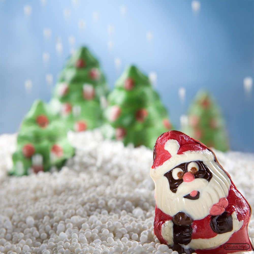 Chocolate World Clear Polycarbonate Chocolate Mold, Santa   image 1