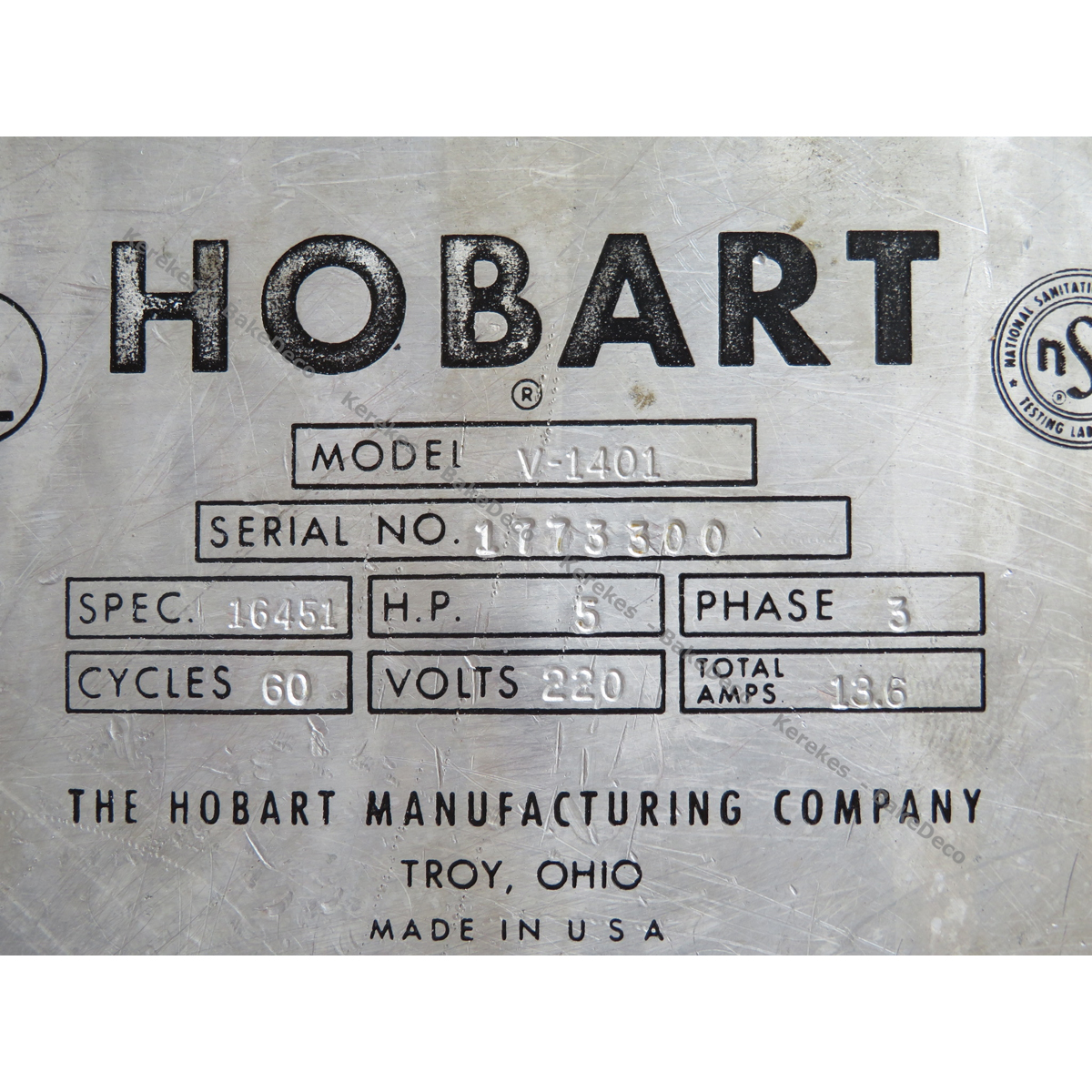 Hobart 140 Quart V1401 Mixer with Bowl, Used Excellent Condition image 3