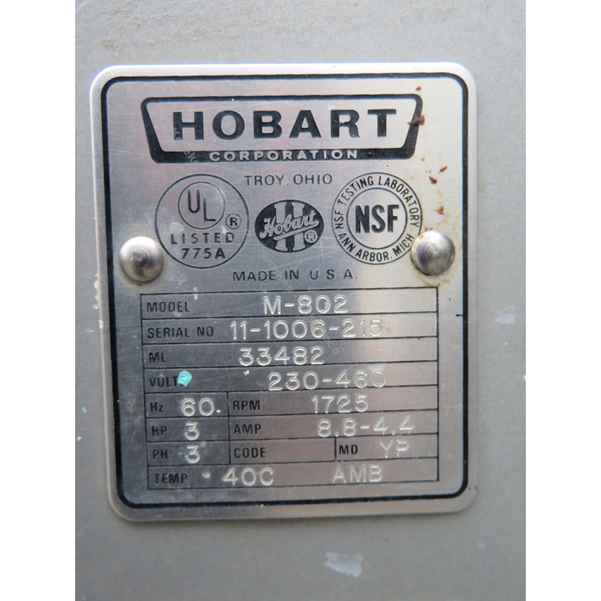 Hobart 80 Quart M802 Mixer, Used Great Condition image 3