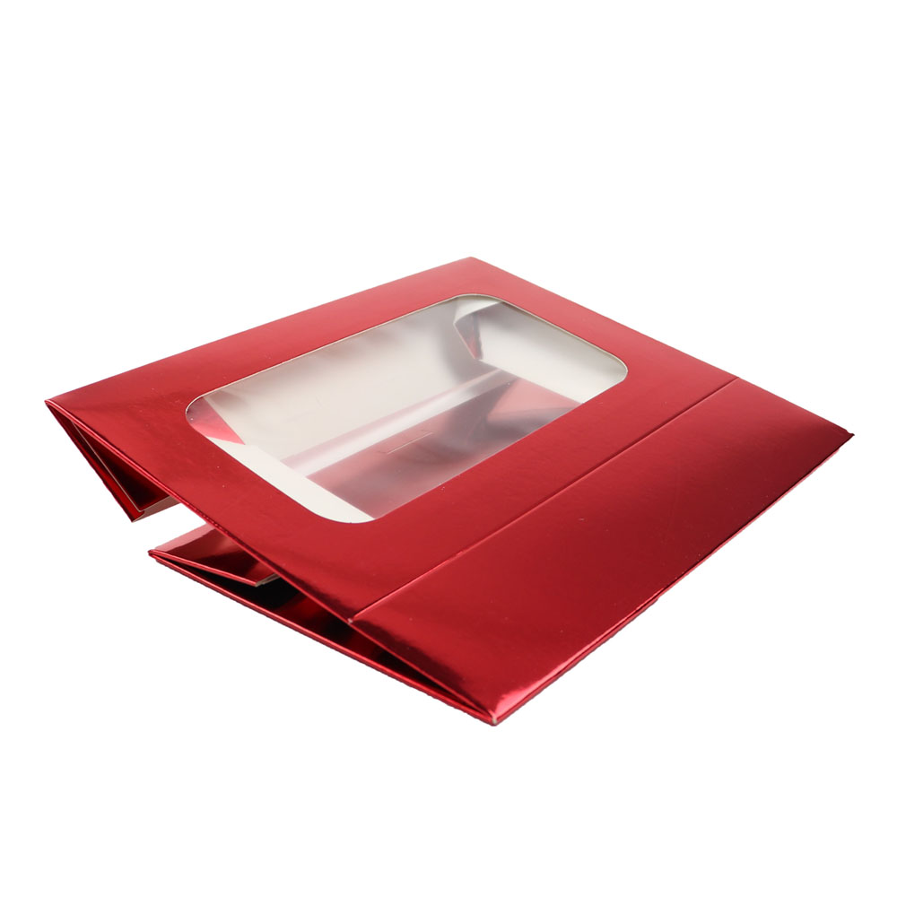 O'Creme Red Treat Box with Window, 8.5" x 5.5" x 2", Pack of 5 image 3