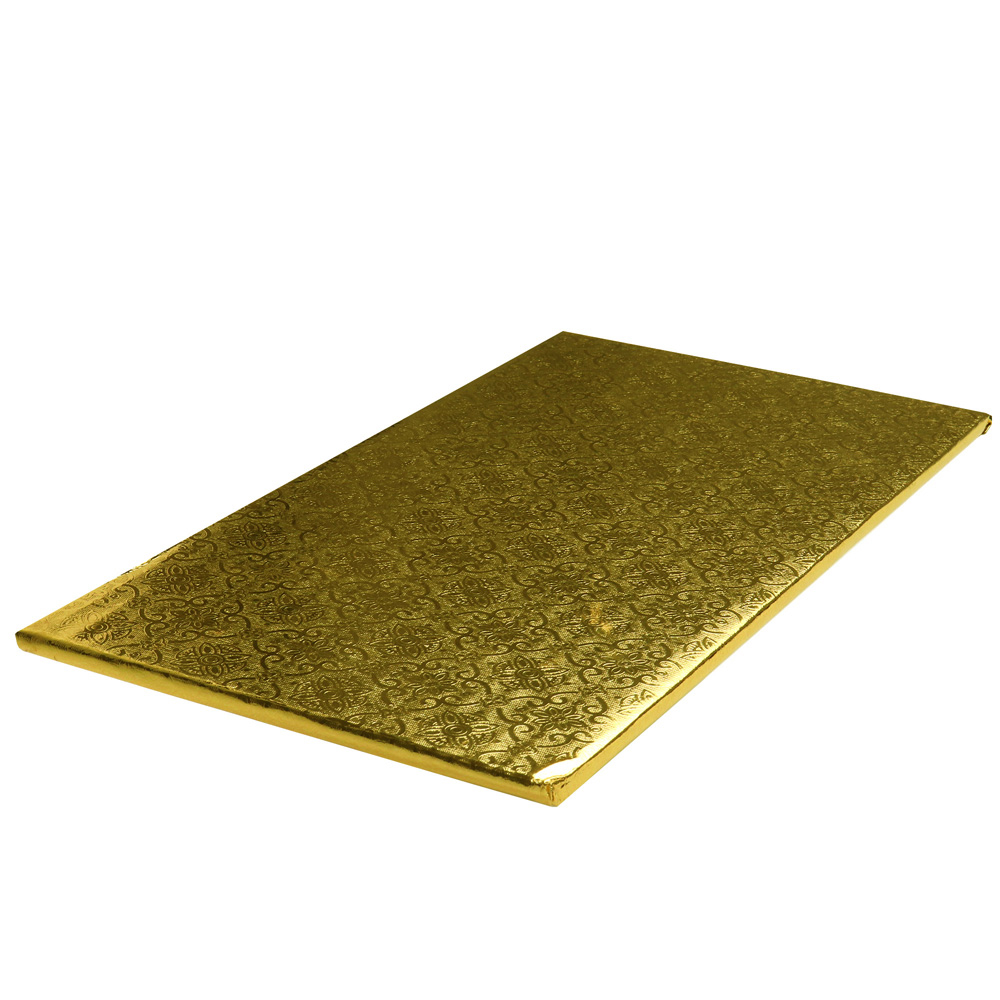 O'Creme Gold Log Cake Board, 14-1/2" x 5" x 1/4" - Pack of 10 image 1