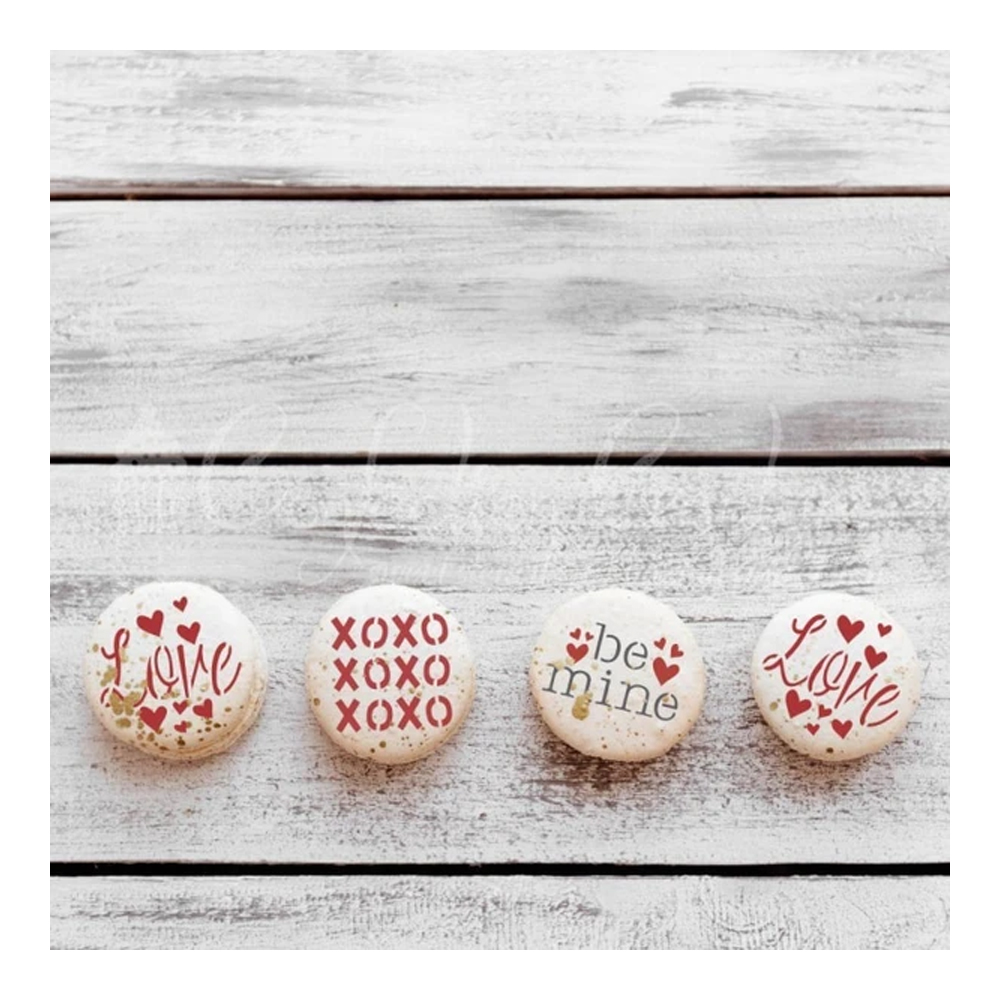 Confection Couture Valentines Round Cookie Stencil, 3-Piece Set image 1