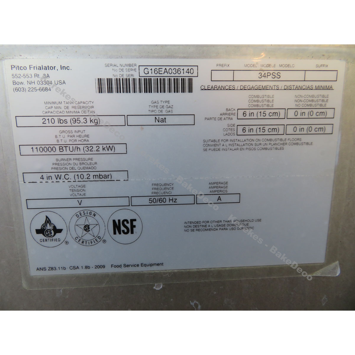 Pitco 34PSS Gas Donut Fryer with 210 Lb Oil Capacity, Used Great Condition image 3