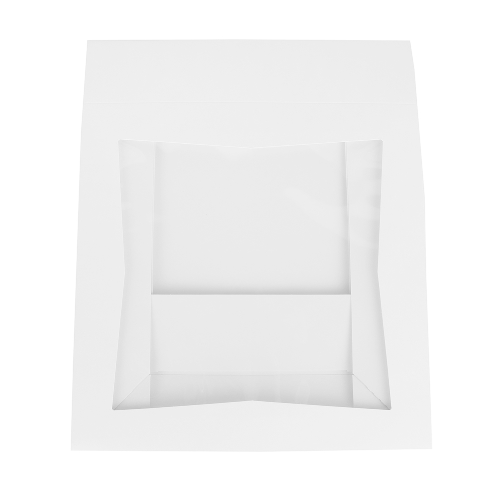 O'Creme White Cardboard Cake Box with Window, 12" x 12" x 2.7" - Pack of 5 image 2