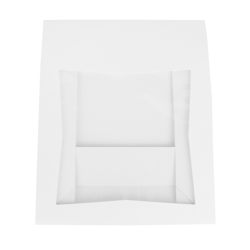 O'Creme White Cardboard Cake Box with Window, 12" x 12" x 2.7" - Case of 100 image 2