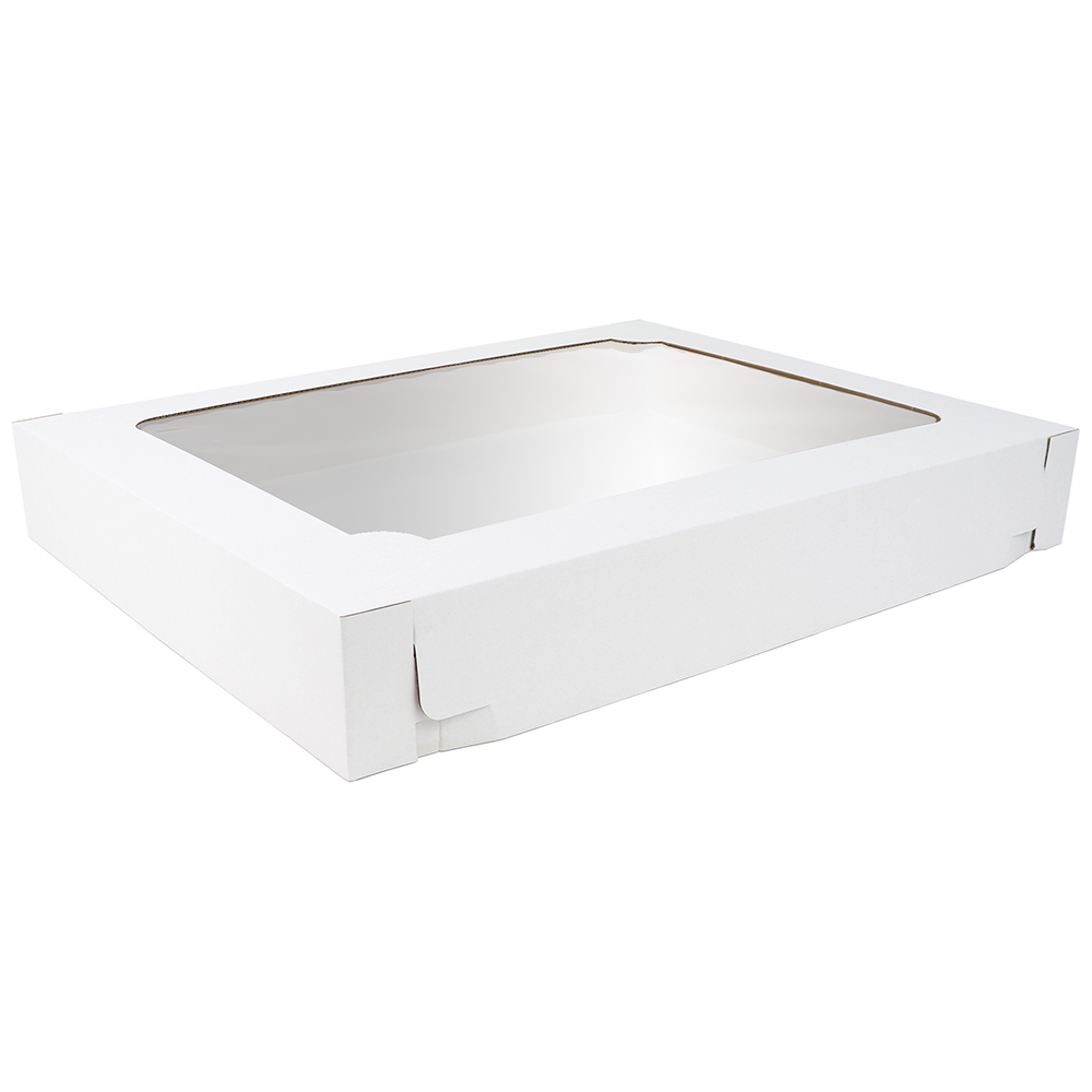 O'Creme White Full Size, 8" Deep, Cake Box with Window - Pack of 5 image 1