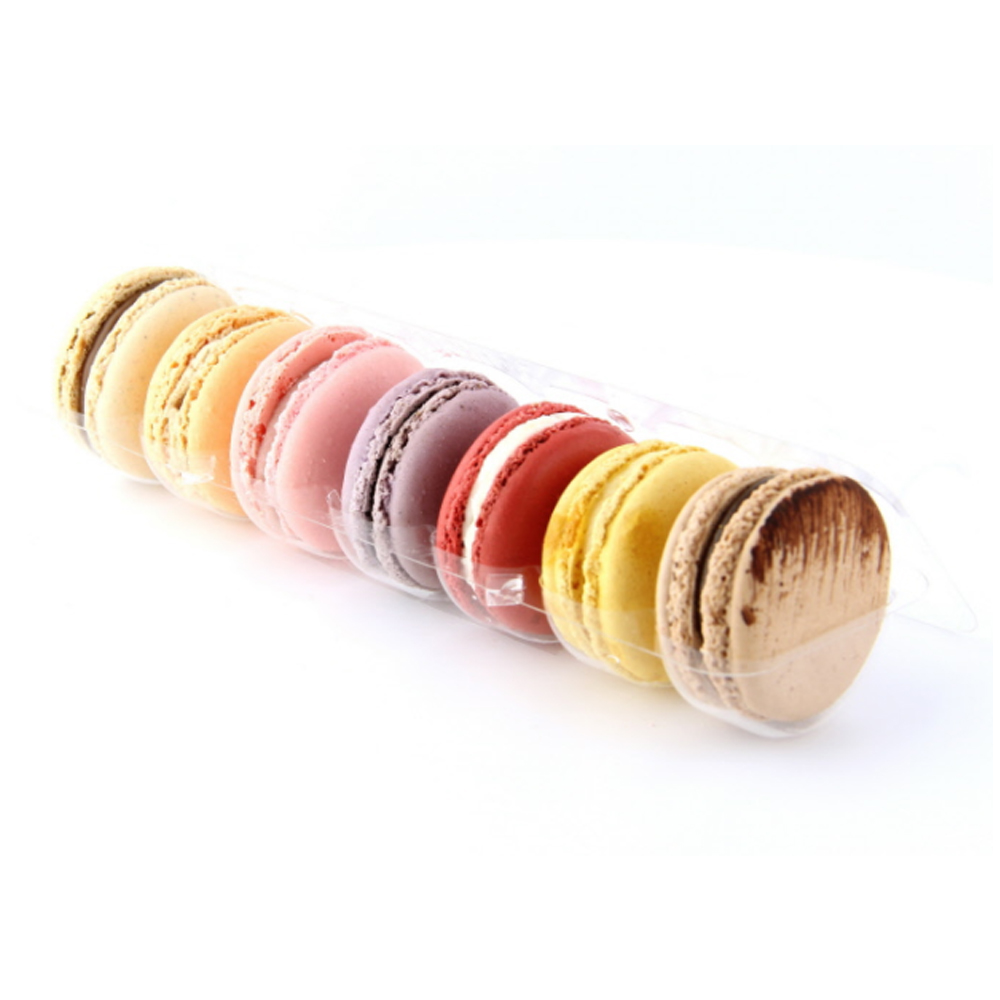 Packnwood Long Clear Insert for 7 Macarons, 8.4" x 2.4" x 0.8" - Case of 150 image 1
