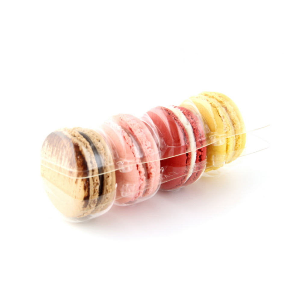 Packnwood Insert for 4 Macarons with Clip Closure, 5" x 2" x 1" - Case of 250 image 1