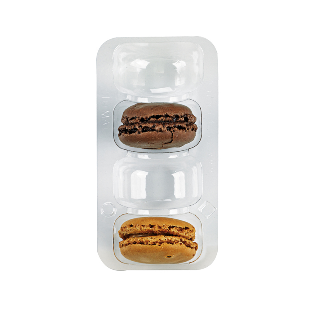 Packnwood Insert for 4 Macarons with Clip Closure, 5" x 2" x 1" - Case of 250 image 2