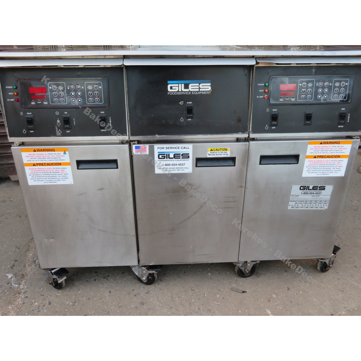 Giles Electric Banked Fryer EOF-14/FFLT/14, W/Autolift System, Used Excellent Condition image 1