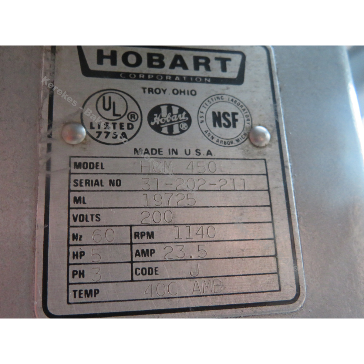 Hobart HCM-450 45 Quart Vertical Cutter Mixer, Used Excellent Condition image 5