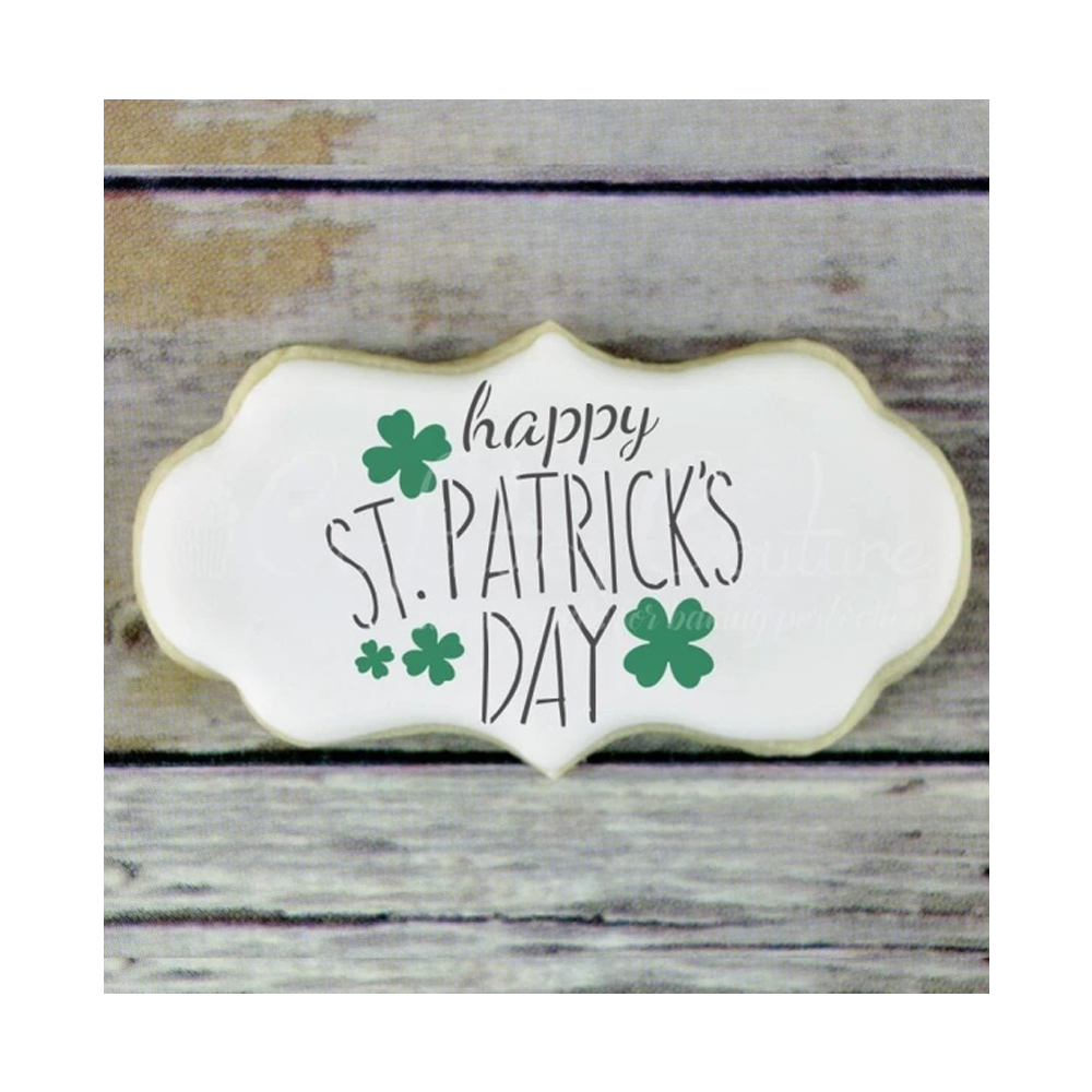 Confection Couture St. Patrick's Day Message Cookie Stencil image 1