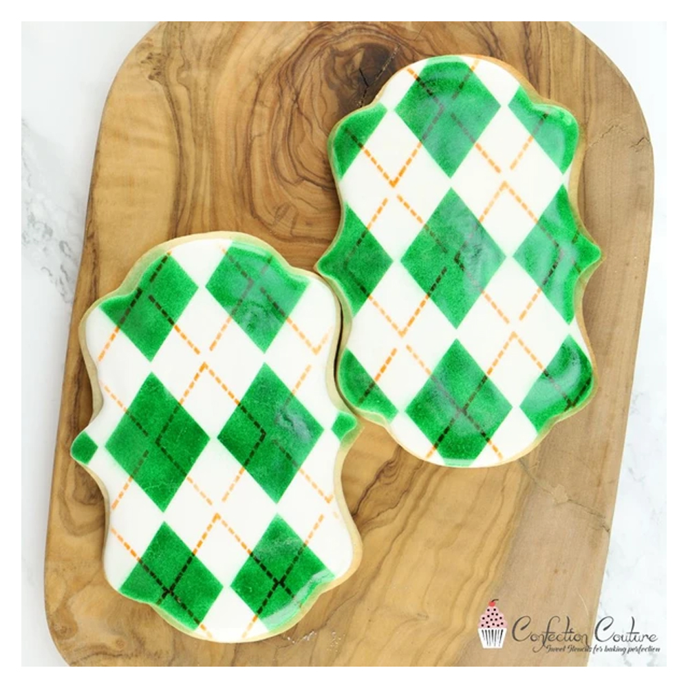 Confection Couture Argyle Overlay Background Cookie Stencils image 1