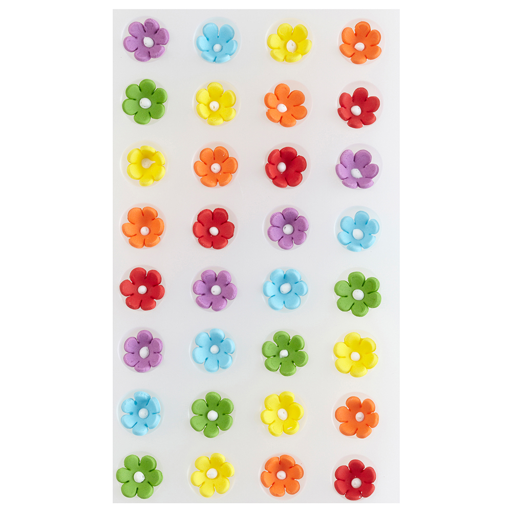 Wilton 710-2215 Mini Daisy Multi-Colored Icing Decorations, Pack of 32 image 1