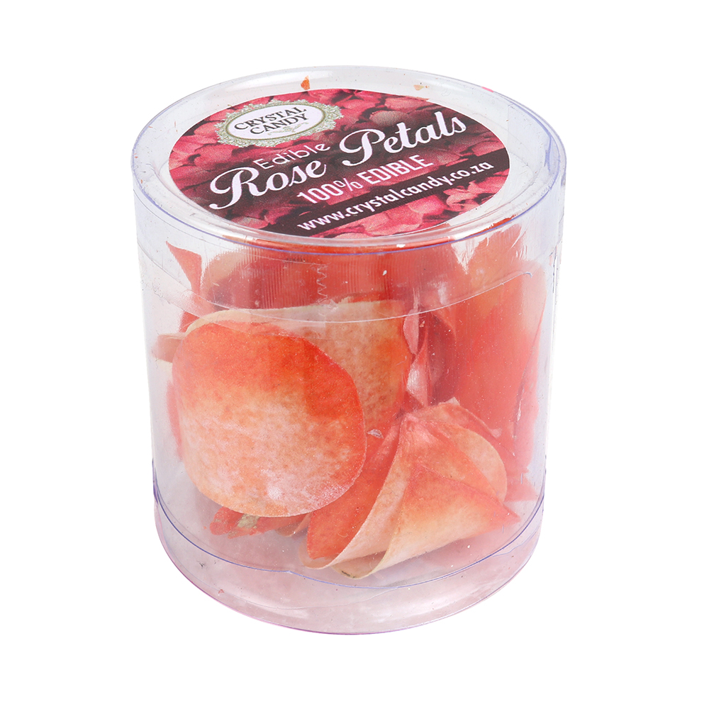 Crystal Candy Orange & White Edible Rose Petals image 1