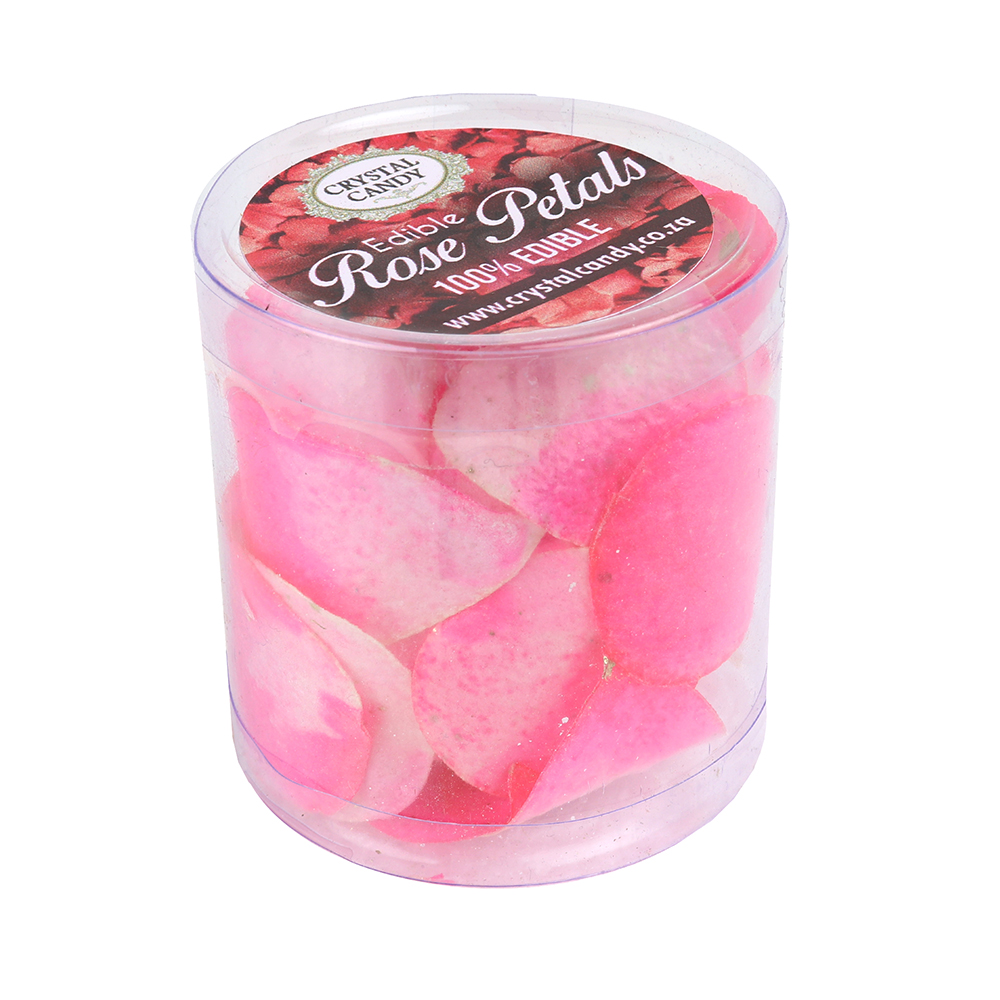 Crystal Candy Pastel Pink & White Edible Rose Petals image 1