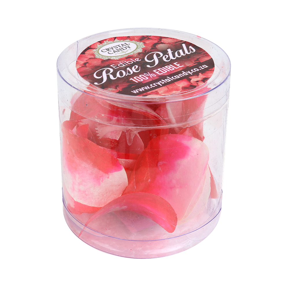 Crystal Candy Pastel Pink & White Edible Rose Petals Wafer Paper