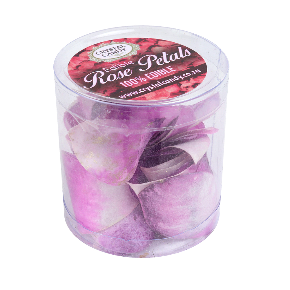 Crystal Candy Pastel Pink & White Edible Rose Petals Wafer Paper